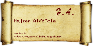 Hajzer Alícia névjegykártya